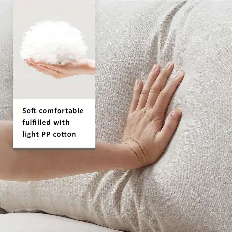 Modern L-shaped 4-Seat Sectional Sofa Couch Set with Ottoman