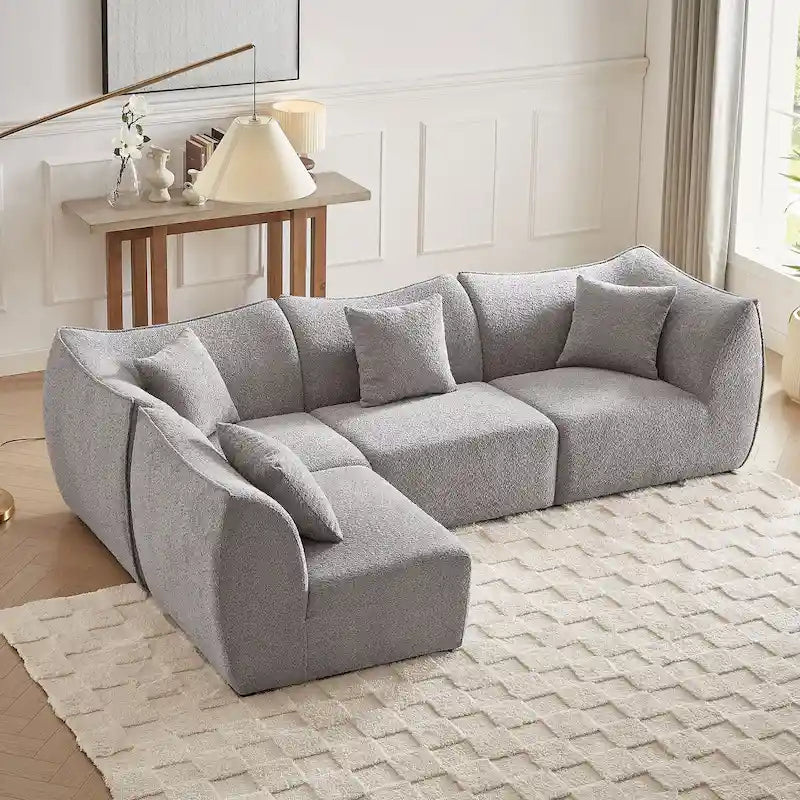 Comfy Sofa Couch Convertible Modular Sectional Sofa with Deep Seats 3/4 Seater Sofa