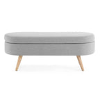 Modern Upholstered Storage Bench with Solid Wood Legs, Entryway Footrest Stool, End of Bed Bench, Vanity Ottoman