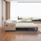 Queen Pull Out Sofa Bed, 3-in-1 Convertible Sleeper Sofa with Side Storage