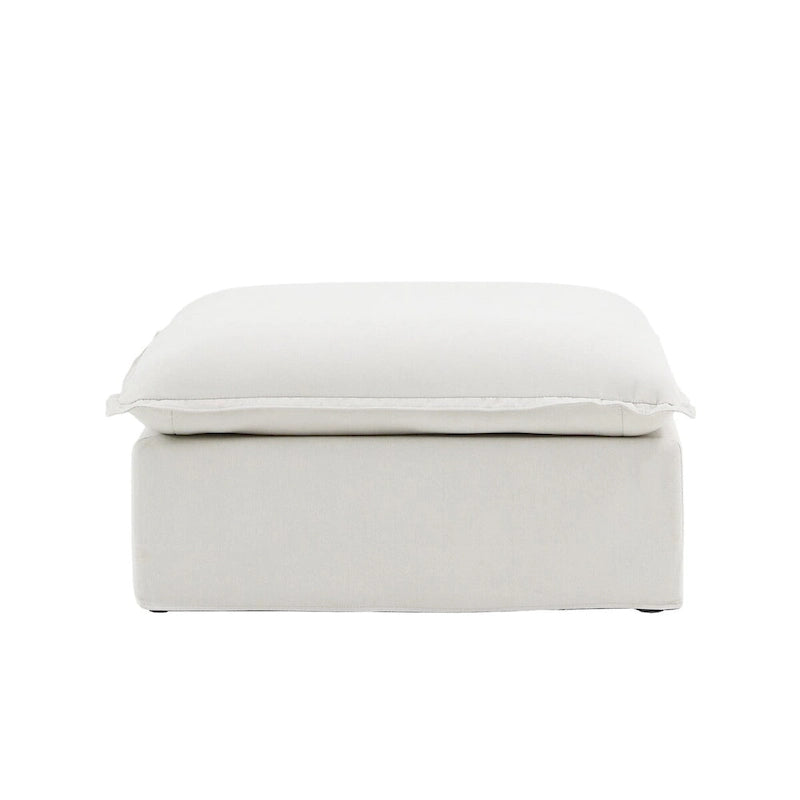 U Shape Couches for Living Room, 6-Seat Convertible Sectional Sofa With Ottoman