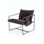 Upholstered Hanging Armchairs with Arm Pockets, Metal Frame,Set of 2