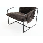 Upholstered Hanging Armchairs with Arm Pockets, Metal Frame,Set of 2