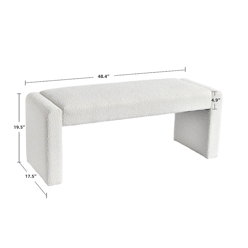 Couture 48 L Boucle Upholstered Dining Bench