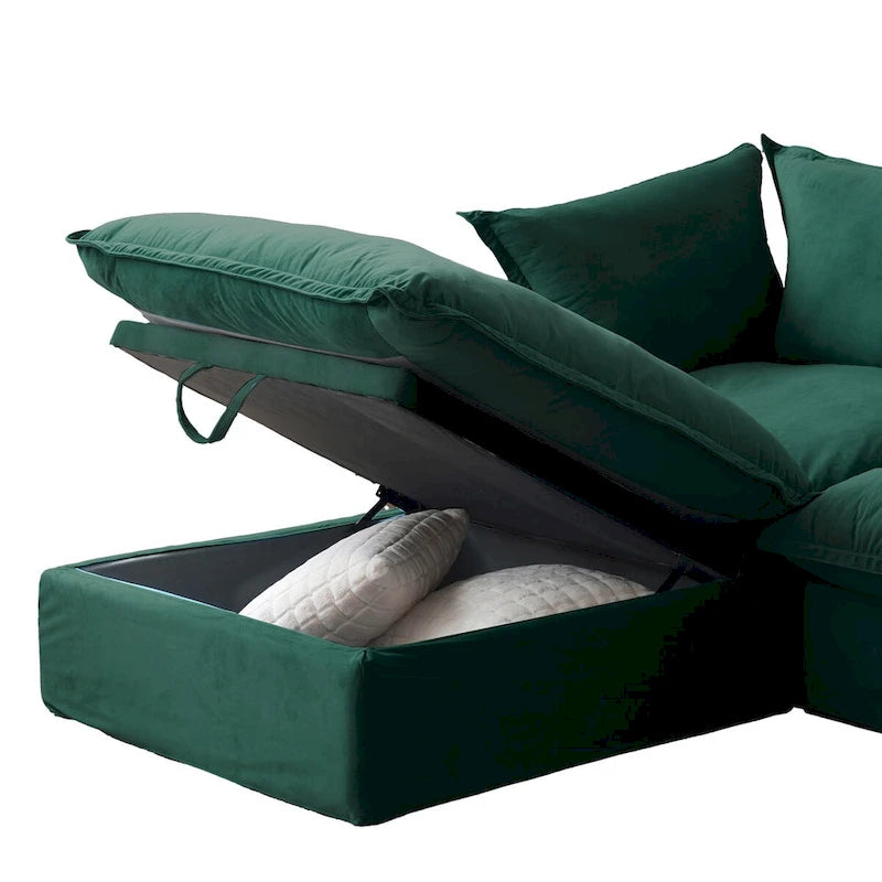 Modular Sectional Fabric Sofa,Extra Large L Shaped Couch with Reversible Chaise Modular Sectional Couch