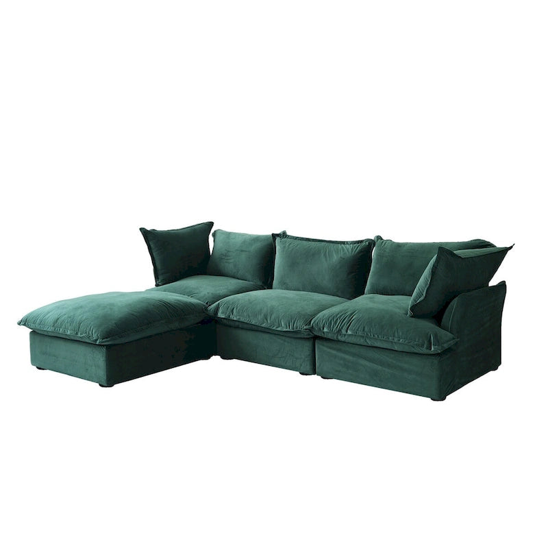 Modular Sectional Fabric Sofa,Extra Large L Shaped Couch with Reversible Chaise Modular Sectional Couch