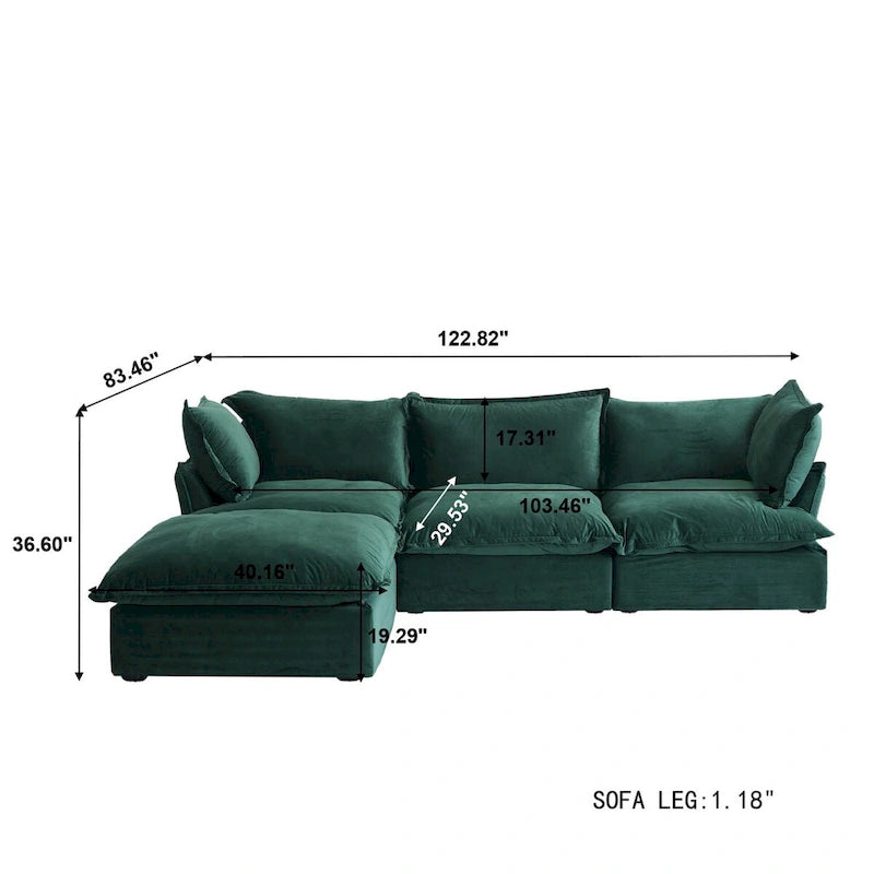 Modular Sectional Fabric Sofa,Extra Large L Shaped Couch with Reversible Chaise Modular Sectional Couch