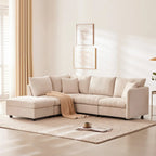 Modern Sectional Sofa with Vertical Stripes