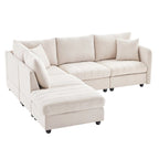 Modern Sectional Sofa with Vertical Stripes