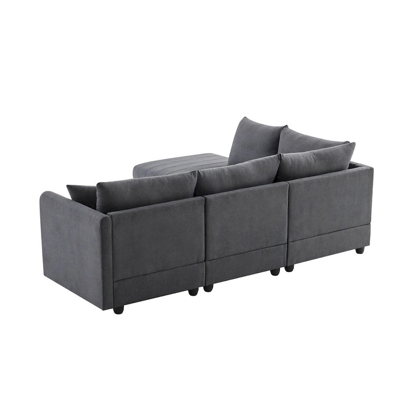 Modern Sectional Sofa with Vertical Stripes