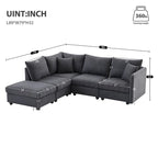Modern Sectional Sofa with Vertical Stripes