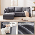 Modern Sectional Sofa with Vertical Stripes