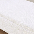 Ottoman Oval Storage Bench 3D Lamb Fleece Fabric Bench with Large Storage Space for the Living Room, Entryway and Bedroom