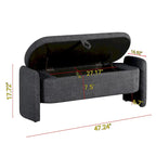 Ottoman Oval Storage Bench 3D Lamb Fleece Fabric Bench with Large Storage Space for the Living Room, Entryway and Bedroom