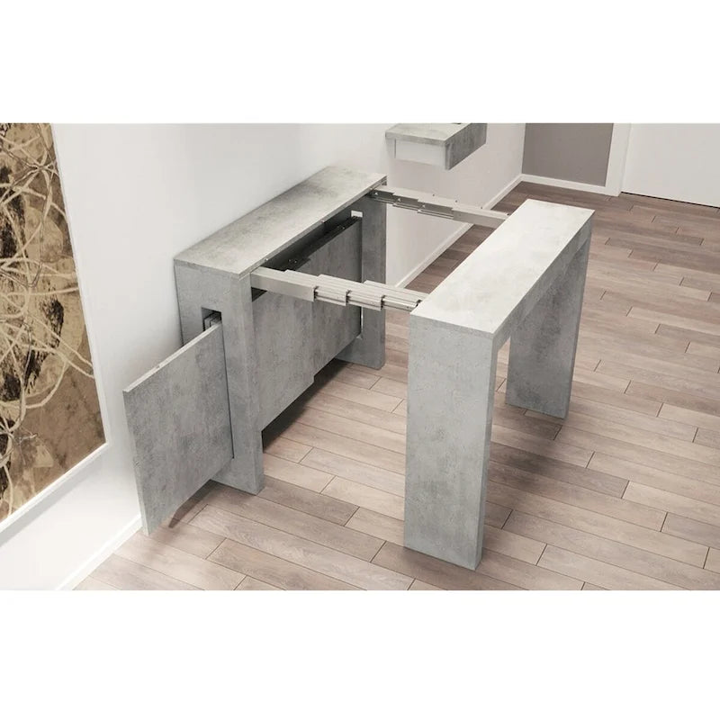 ERIKA Modern Extendable Console Table Dining Table - 31.5 W x 17.5 D x 30 H ( Ext: 17.5 - 73 W )