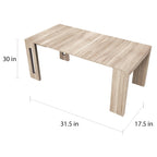 ERIKA Modern Extendable Console Table Dining Table - 31.5 W x 17.5 D x 30 H ( Ext: 17.5 - 73 W )