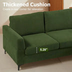 HOOOWOOO Modern L-Shaped Corduroy Upholstery Couch Reversible Chaise Sofa