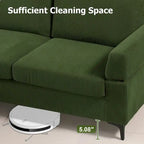 HOOOWOOO Modern L-Shaped Corduroy Upholstery Couch Reversible Chaise Sofa