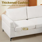 HOOOWOOO Modern L-Shaped Corduroy Upholstery Couch Reversible Chaise Sofa