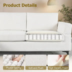 HOOOWOOO Modern L-Shaped Corduroy Upholstery Couch Reversible Chaise Sofa