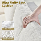 HOOOWOOO Modern L-Shaped Corduroy Upholstery Couch Reversible Chaise Sofa