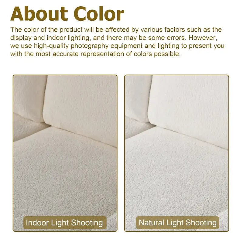 HOOOWOOO Modern L-Shaped Corduroy Upholstery Couch Reversible Chaise Sofa