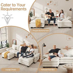 Oversized Sectional Sofa Couch Modular Sectional Sofa with Reversible Ottomans