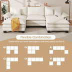 Oversized Sectional Sofa Couch Modular Sectional Sofa with Reversible Ottomans