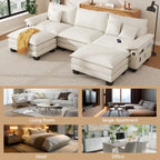 Oversized Sectional Sofa Couch Modular Sectional Sofa with Reversible Ottomans