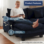 Oversized Sectional Sofa Couch Modular Sectional Sofa with Reversible Ottomans