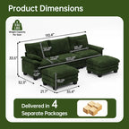 Oversized Sectional Sofa Couch Modular Sectional Sofa with Reversible Ottomans