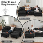 Oversized Sectional Sofa Couch Modular Sectional Sofa with Reversible Ottomans