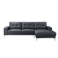 2 Piece Faux Leather Sectional Set with Square Armrest