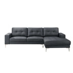2 Piece Faux Leather Sectional Set with Square Armrest