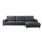 2 Piece Faux Leather Sectional Set with Square Armrest