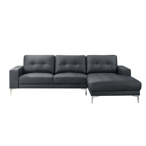 2 Piece Faux Leather Sectional Set with Square Armrest