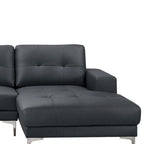 2 Piece Faux Leather Sectional Set with Square Armrest