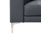 2 Piece Faux Leather Sectional Set with Square Armrest