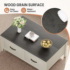 Coffee Table with Hidden Storage, 2 Drawers and Flip Top Storage with Lift Hinges - See Details