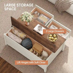 Coffee Table with Hidden Storage, 2 Drawers and Flip Top Storage with Lift Hinges - See Details