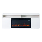 68 Modern RGB LED White TV Stands Console with 36 Fireplace