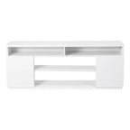 68 Modern RGB LED White TV Stands Console with 36 Fireplace