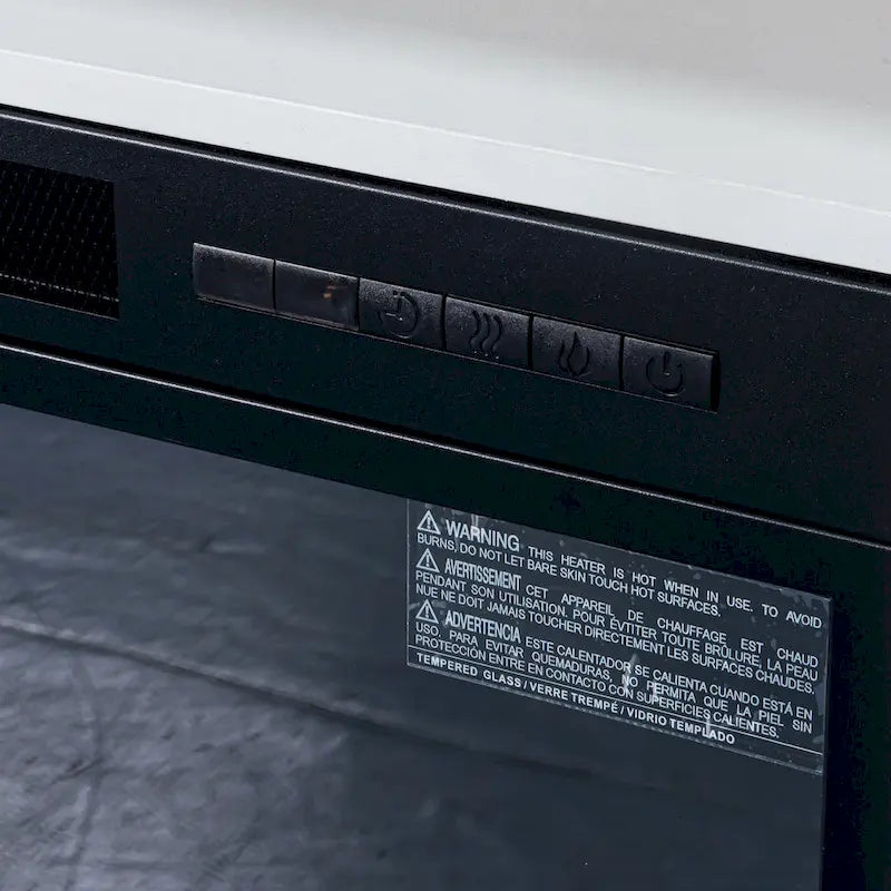 68 Modern RGB LED White TV Stands Console with 36 Fireplace