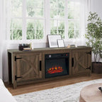 58-inch Farmhouse Electric Fireplace TV Stands Console Table with Electric Fireplace