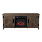 58-inch Farmhouse Electric Fireplace TV Stands Console Table with Electric Fireplace