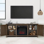 58-inch Farmhouse Electric Fireplace TV Stands Console Table with Electric Fireplace