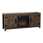 58-inch Farmhouse Electric Fireplace TV Stands Console Table with Electric Fireplace