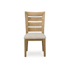 Sili 24 Inch Dining Chair Set of 2, Cushioned, Curved Ladder Back, Brown