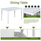 5 Piece Wooden Dining Table Set, Kitchen Table Set with a Rectangular Table and 4 Upholstered Chairs