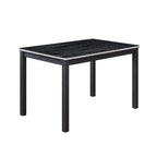 5 Piece Wooden Dining Table Set, Kitchen Table Set with a Rectangular Table and 4 Upholstered Chairs